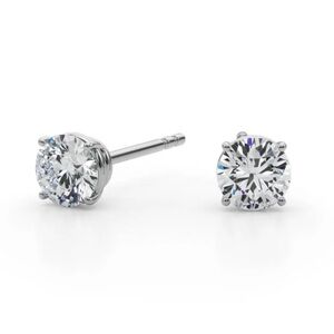 1/3 Ct Lab Diamond Sterling Silver Diamond Earrings Studs by Rare Carat